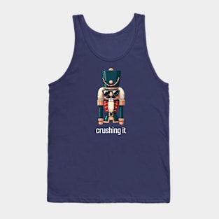 Crushing It - Nutcracker with Sunglasses - Festive Humor Tank Top